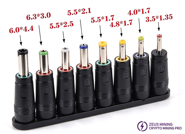 Set de 8 conectores adaptadores universales para fuentes de alimentación de CC Set de 8 conectores adaptadores universales para fuentes de alimentación de CC
